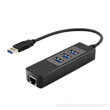 USB 3.0 Gigabit Ethernet LAN Network Adapter with 3-port USB 3.0 Hub